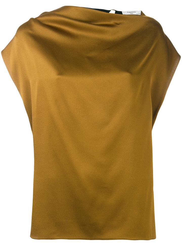 Lanvin - Strap Back Blouse - Women - Acetate/viscose/brass/zamac - 38, Green, Acetate/viscose/brass/zamac