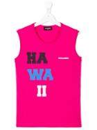 Dsquared2 Kids Hawaii Print Tank Top, Girl's, Size: 16 Yrs, Pink/purple