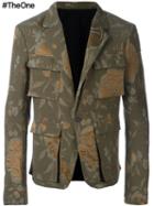 Haider Ackermann 'raquel' Military Jacket, Men's, Size: 50, Green, Silk/cotton/wool