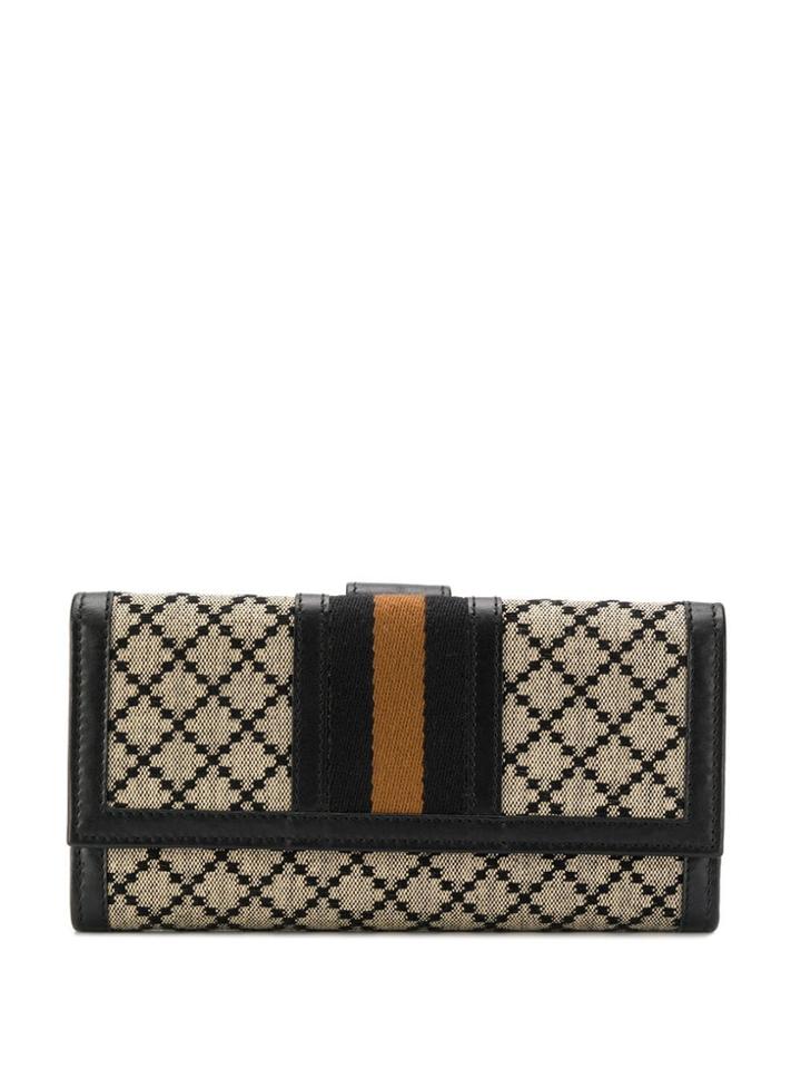 Gucci Jacquard Flap Wallet - Brown