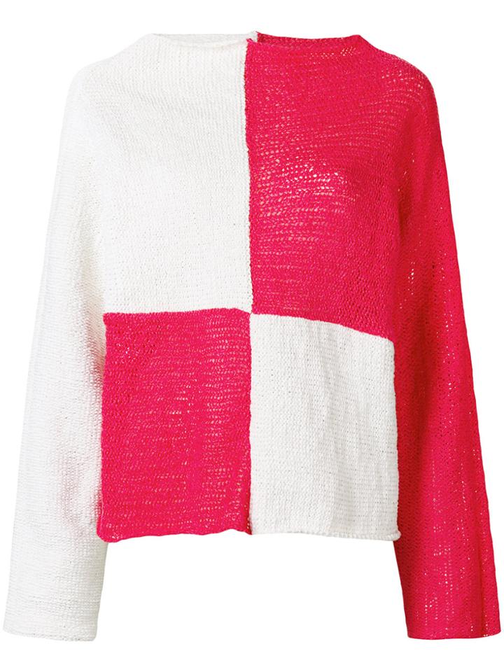 Eckhaus Latta Colour Block Jumper - Pink & Purple