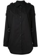 Mm6 Maison Margiela - Hook Detail Shirt - Women - Cotton - 44, Black, Cotton