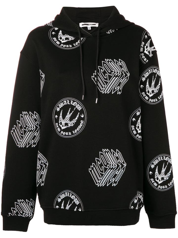 Mcq Alexander Mcqueen Logo Print Boyfriend Hoodie - Black