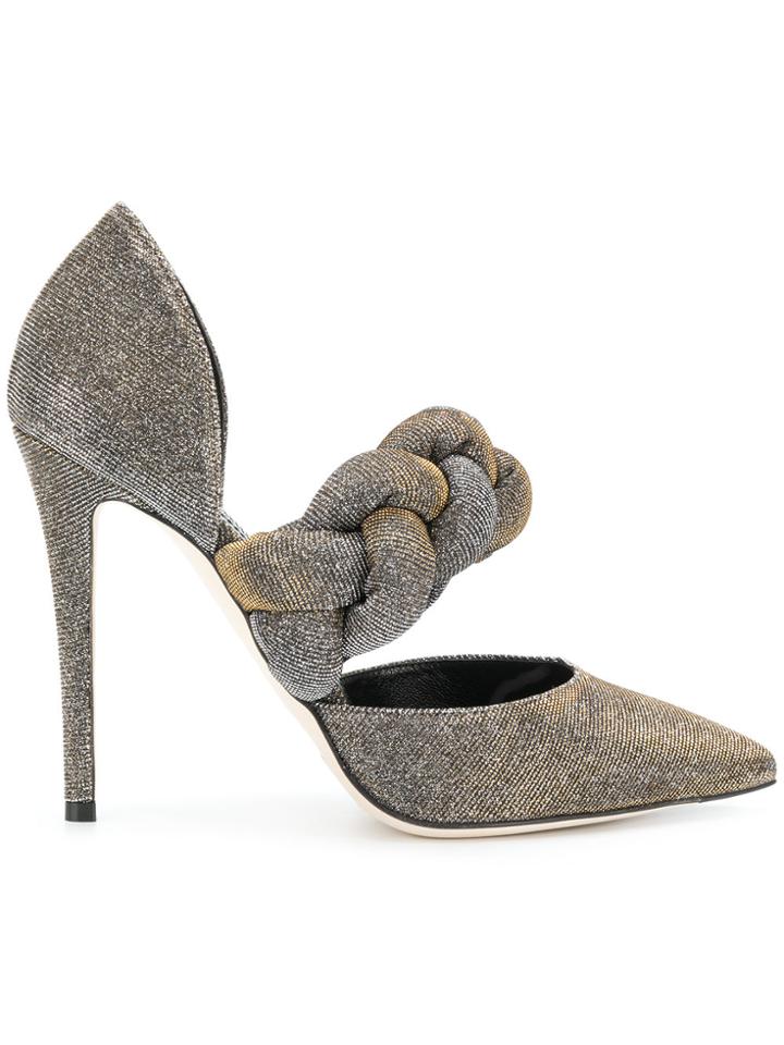 Marco De Vincenzo Rope Detail Pumps - Metallic