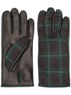 Paul Smith Check Panel Gloves - Brown