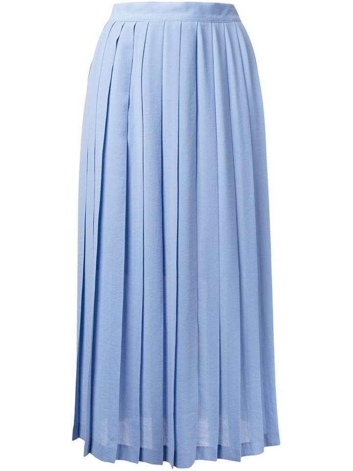 Cityshop Pleated Midi Skirt, Women's, Size: 38, Blue, Polyester/cupro