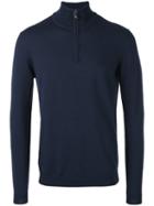 Boss Hugo Boss - Zip Up Sweater - Men - Cotton/virgin Wool - L, Blue, Cotton/virgin Wool