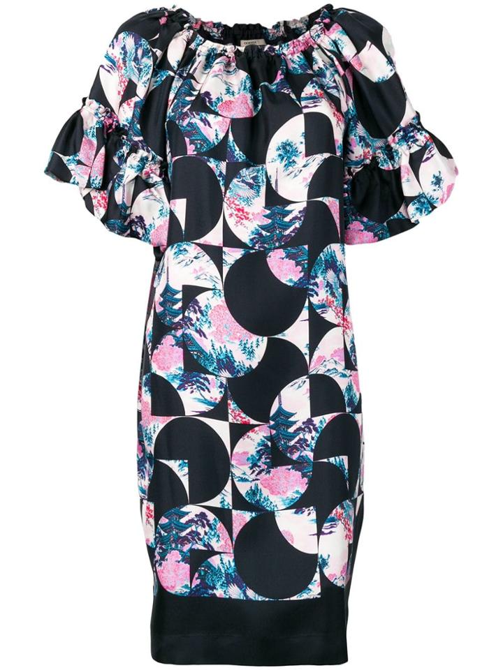 Odeeh Blossom Flowers Print Dress - Blue