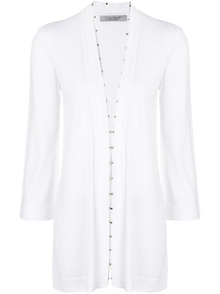 D.exterior Long Cardigan - White