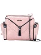 Diesel Zip Detail Shoulder Bag, Women's, Pink/purple, Calf Leather