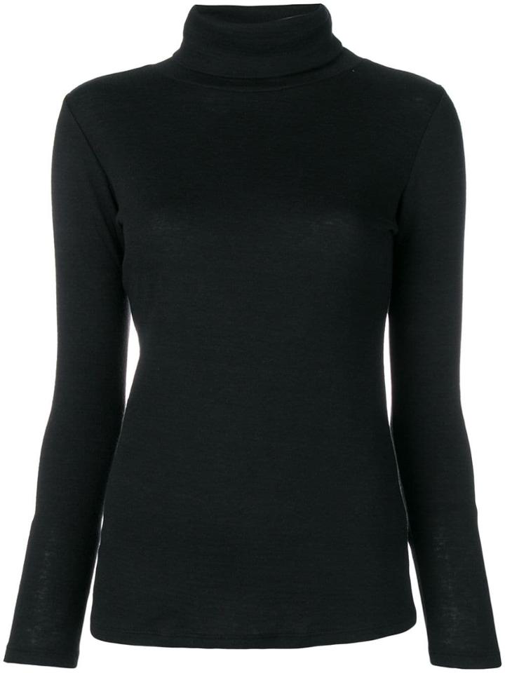 Majestic Filatures Roll Neck Sweater - Black