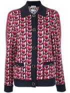 Miu Miu Knitted Monogram Cardigan - Red