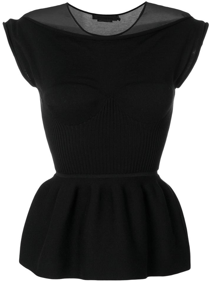 Alexander Wang Peplum Muscle Tank - Black