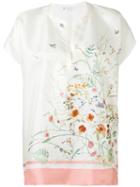 Loro Piana - Floral Print Blouse - Women - Silk - S, White, Silk