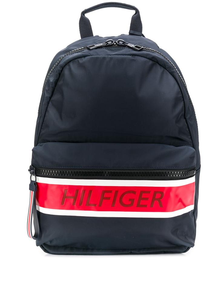 Tommy Hilfiger Contrast Logo Stripe Backpack - Blue