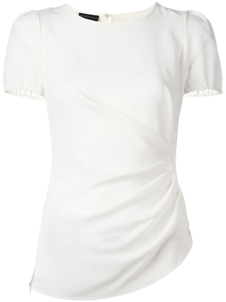 Emporio Armani Plain T-shirt, Women's, Size: 40, White, Silk
