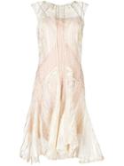 Alberta Ferretti Metallic Pointy Dress, Women's, Size: 42, Nude/neutrals, Polyamide/acetate/silk/polyester