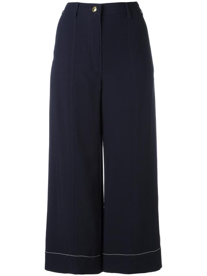 Sonia Rykiel Cady Cropped Pants, Women's, Size: 34, Blue, Spandex/elastane/viscose