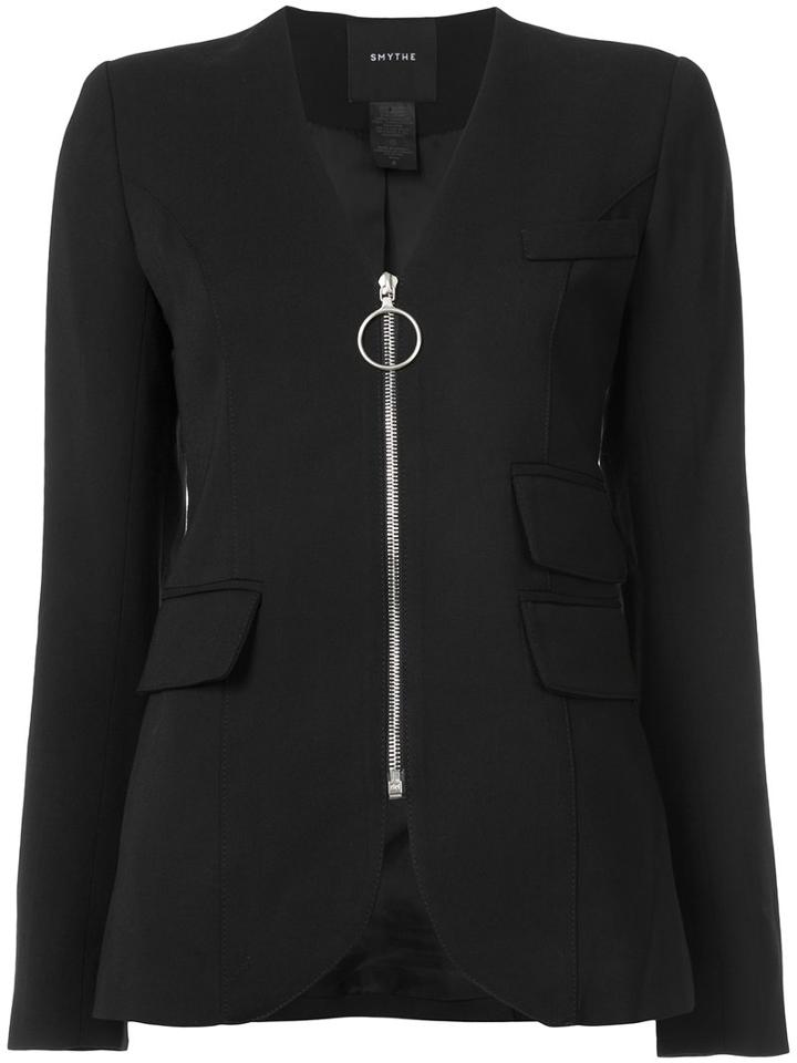 Smythe - Collarless Blazer - Women - Spandex/elastane/cupro/viscose - 8, Black, Spandex/elastane/cupro/viscose