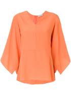 Etro Draped Shift Blouse - Yellow & Orange