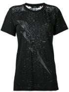 Diesel Lightning Bolt Print T-shirt, Women's, Size: Large, Black, Viscose/nylon