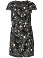 Elisabetta Franchi Embellished Textured Dress - Black