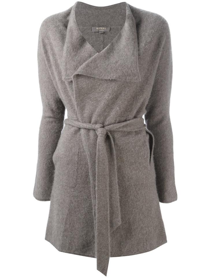 N.peal Wrap Cardigan, Women's, Size: Large, Grey, Cashmere