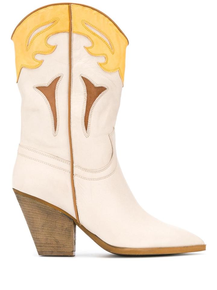 Leqarant Western Style Boots - White