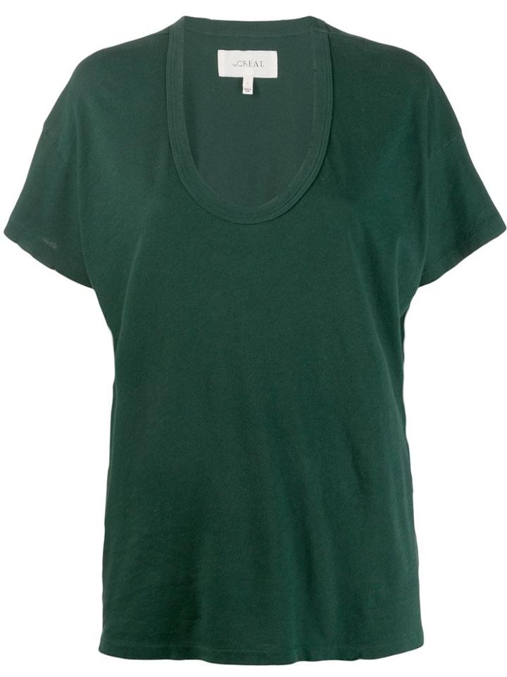 The Great. Scoop Neck T-shirt - Green