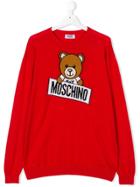 Moschino Kids Teddy Bear Logo Sweater - Red