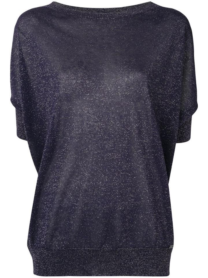 Fay Glitter Knitted Top - Blue