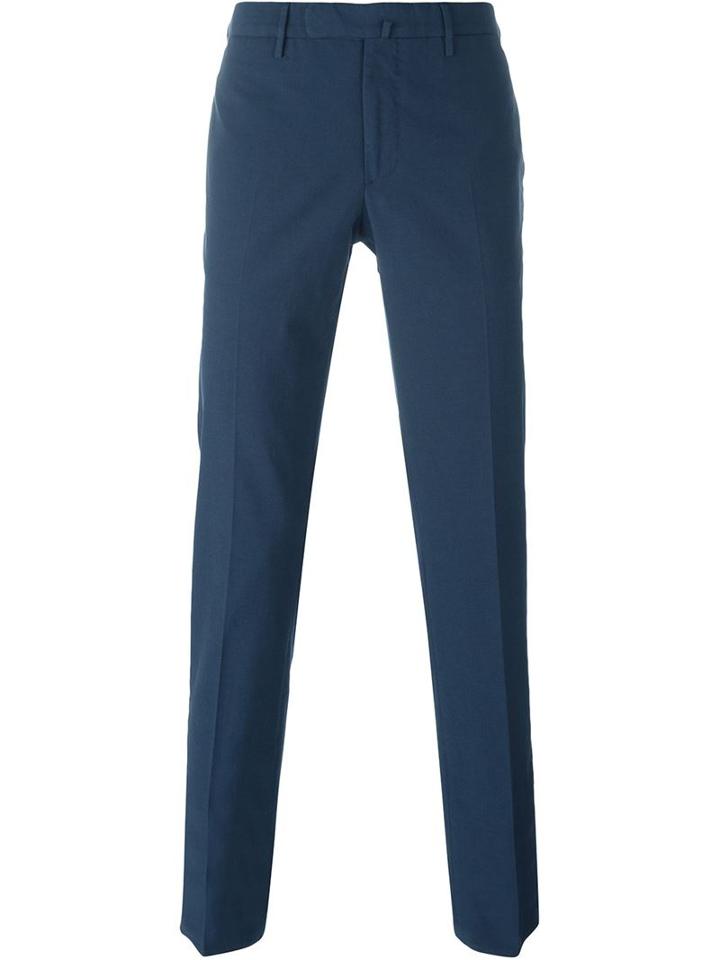 Incotex Tailored Trousers, Men's, Size: 50, Blue, Cotton/spandex/elastane