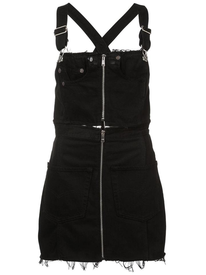 Re/done Denim Pinafore Dress - Black