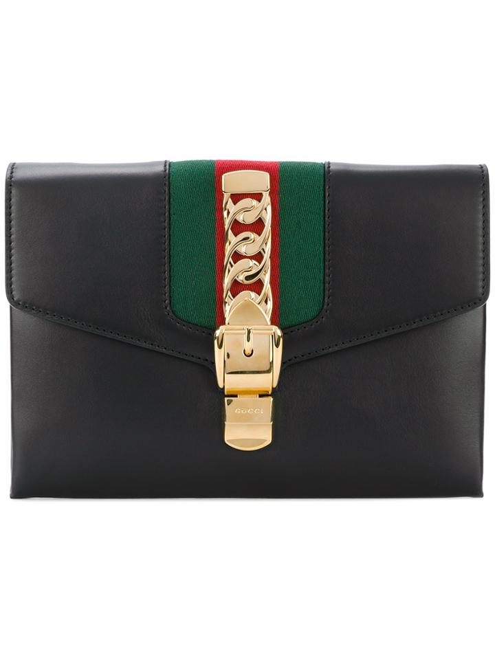 Gucci Sylvie Maxi Clutch - Black
