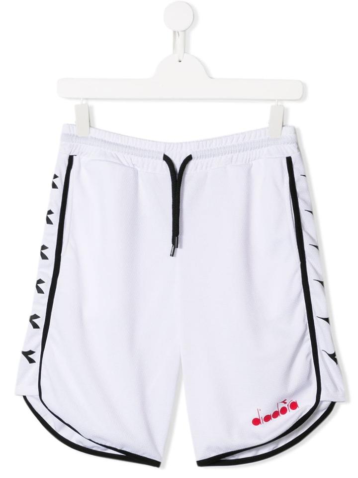 Diadora Junior Logo Tape Track Shorts - White