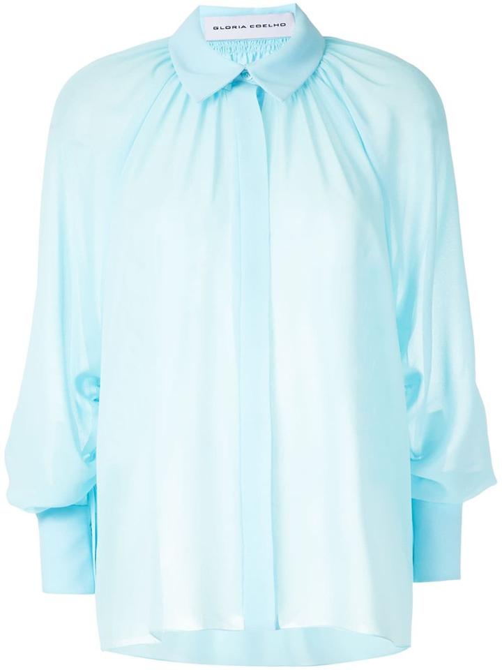 Gloria Coelho Pleated Shirt - Blue