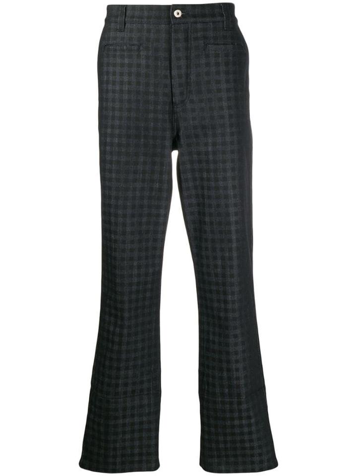 Loewe Check Pattern Fishermen Jeans - Black