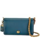 Coach Chain Strap Crossbody Bag, Women's, Blue, Calf Leather