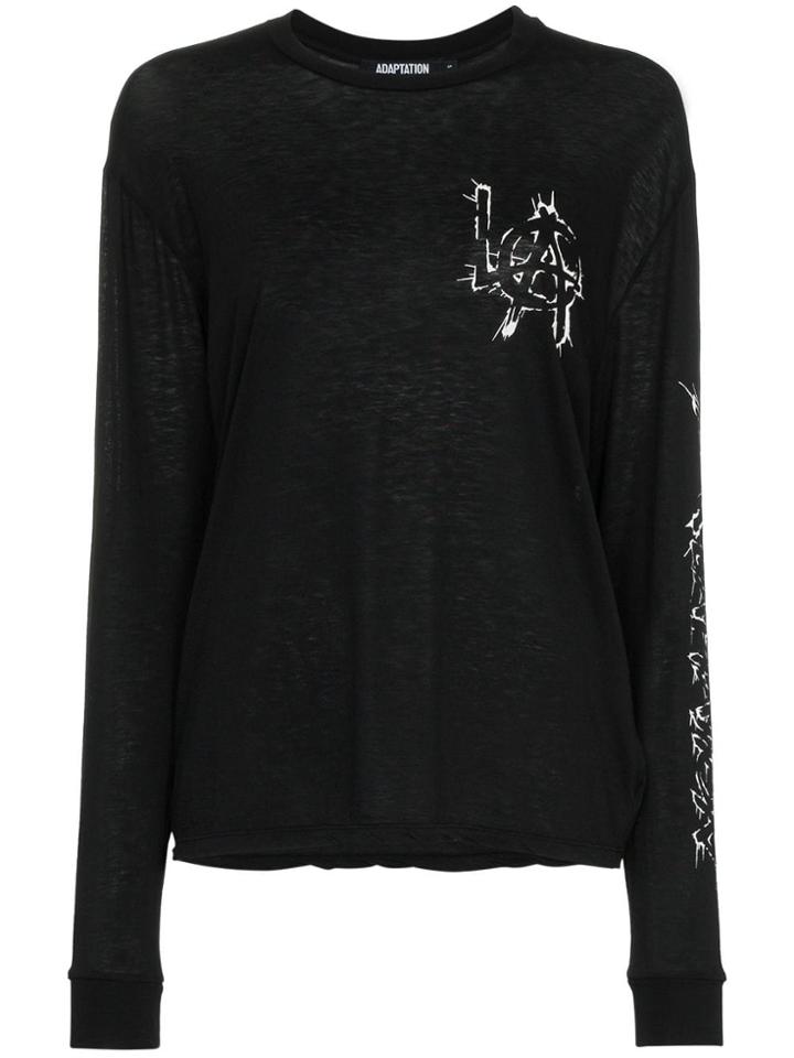 Adaptation La Long-sleeve Cotton And Cashmere T-shirt - Black