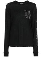 Adaptation La Long-sleeve Cotton And Cashmere T-shirt - Black
