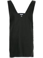 Venroy Side Slits V-neck Tank - Black