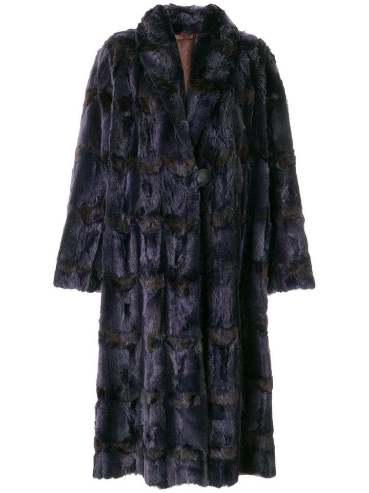 Fendi Pre-owned Long Fur Coat - Purple