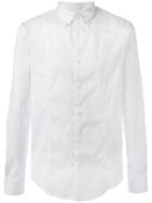 Armani Jeans Front Bib Shirt, Men's, Size: Xl, White, Cotton/polyamide/spandex/elastane