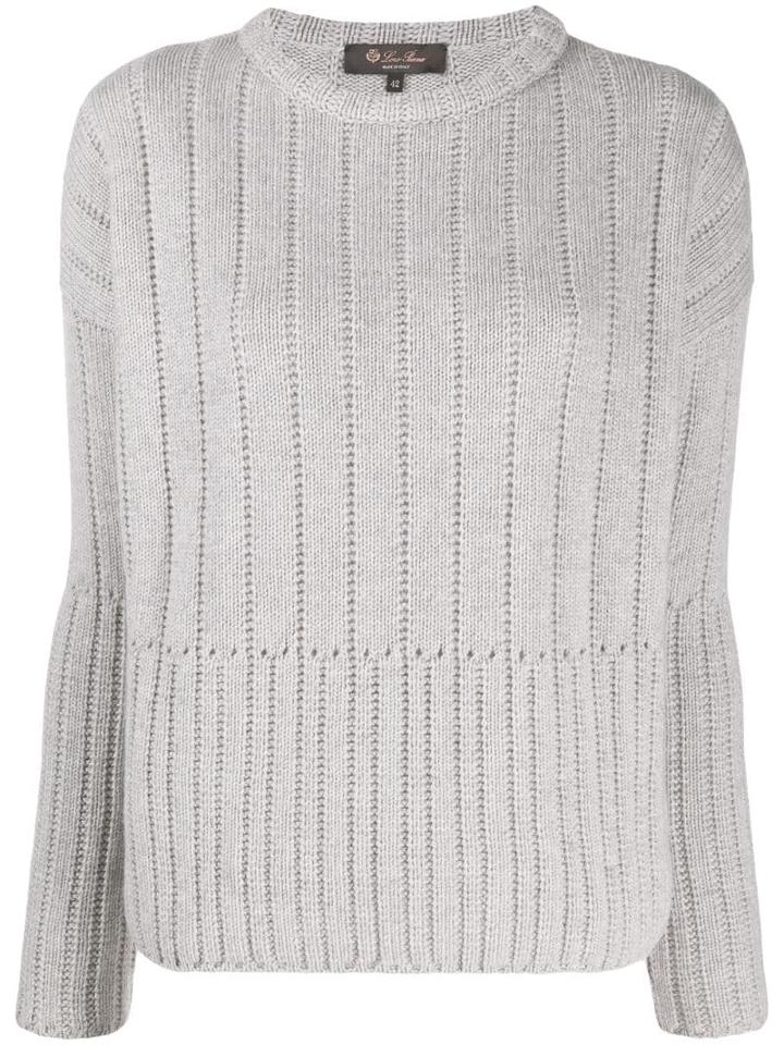 Loro Piana Ribbed Jumper - Grey