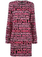 Love Moschino Logo Print Jumper Dress, Women's, Size: 44, Black, Cotton/spandex/elastane