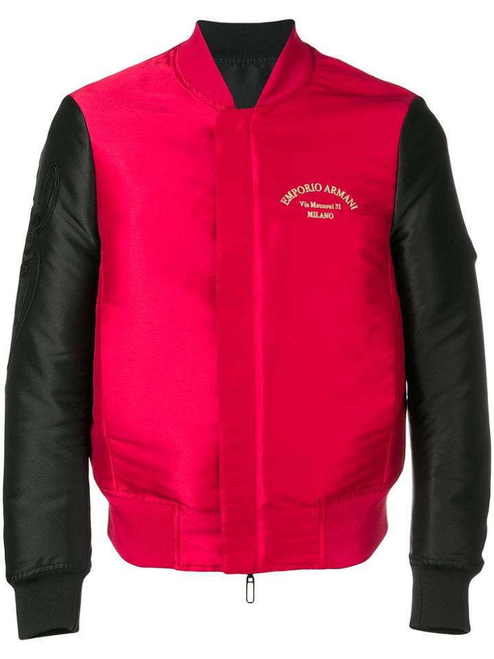 Emporio Armani Bicolour Reversible Bomber Jacket - Black