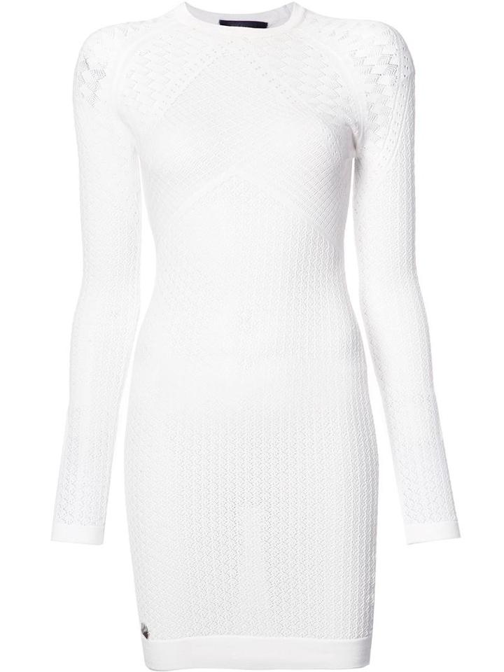Philipp Plein Lonicera Knit Dress, Women's, Size: Small, White, Viscose/polyester