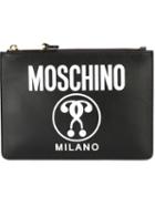 Moschino Double Question Mark Print Clutch