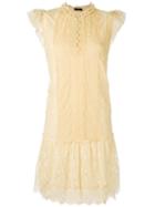 Talie Nk - Lace Shift Dress - Women - Nylon - 38, Yellow/orange, Nylon