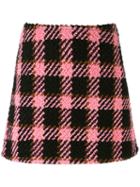 Marni Three-dimensional Checked Skirt, Women's, Size: 38, Pink/purple, Cotton/wool